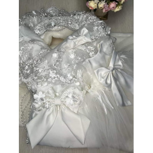 Комплект на выписку Великолепная роскошь-Эльза молочный