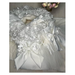 Комплект на выписку Великолепная роскошь-Эльза молочный