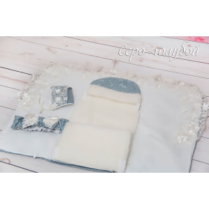 Конверт на выписку Великолепная Роскошь жаккард серо-голубой