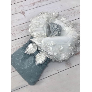 Конверт на выписку Великолепная Роскошь жаккард серо-голубой