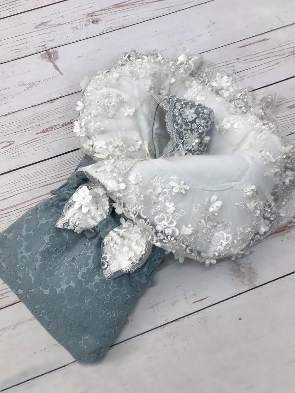 Конверт Великолепная Роскошь жаккард серо-голубой