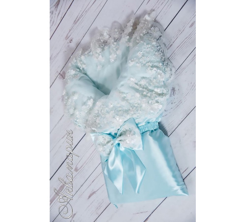 Конверт на выписку Великолепная роскошь атлас аквамарин