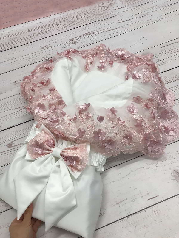 Конверт Великолепная роскошь тафта молочный-пудра