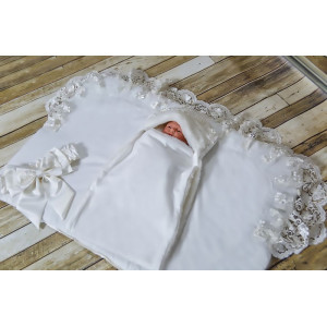 Комплект на выписку Великолепная роскошь-Эльза молочный