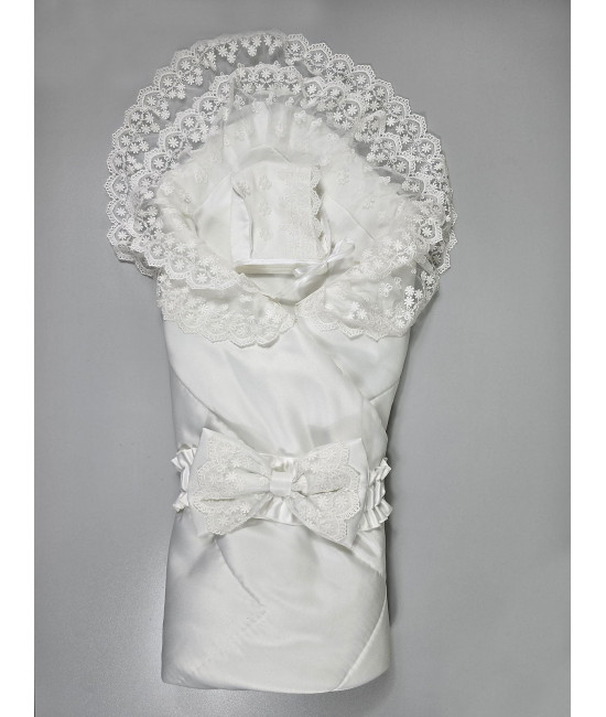 Летний конверт на выписку Зефирка молочный