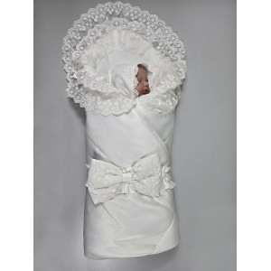 Летний конверт на выписку Зефирка молочный