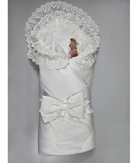 Летний конверт на выписку Зефирка молочный