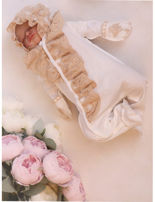 Нарядный комплект Жабо какао
