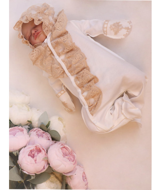 Нарядный комплект Жабо какао