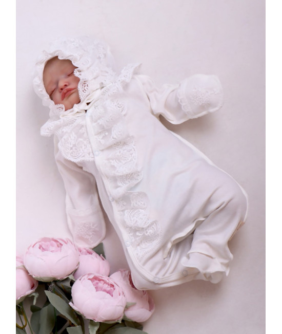 Нарядный комплект Жабо молочный