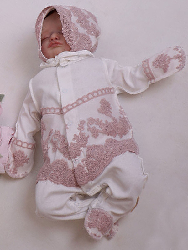 Комбинезон с шапочкой Луиза пудра