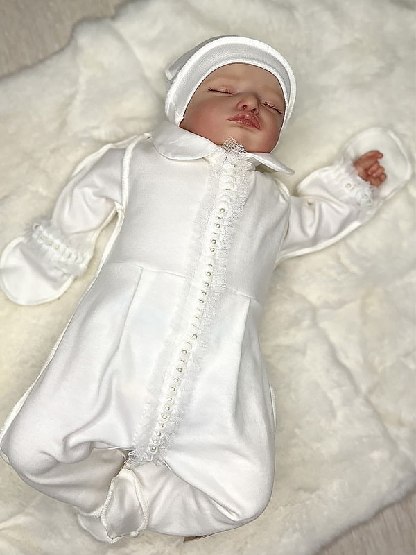 Комбинезон с шапочкой Арти молочный