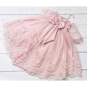 Платье для новорожденных Бель пудра