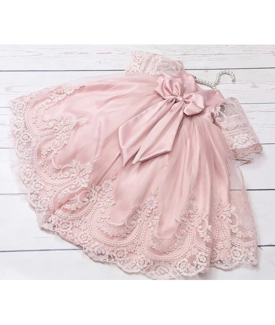 Платье для новорожденных Бель пудра