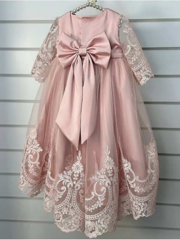 Платье с повязкой и комбинезоном Бель пудра