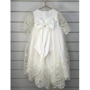 Платье для новорожденных Бель молочное