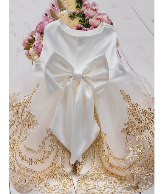 Платье для новорожденных Бель 2 молочное-какао