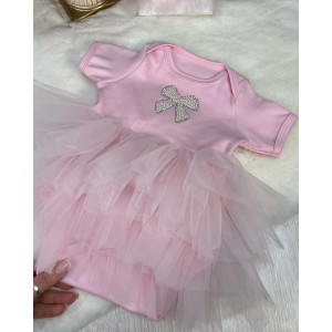 Боди-платье для новорожденных Моти розовое