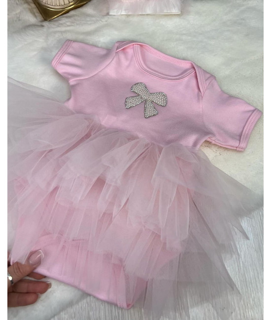 Боди-платье для новорожденных Моти розовое