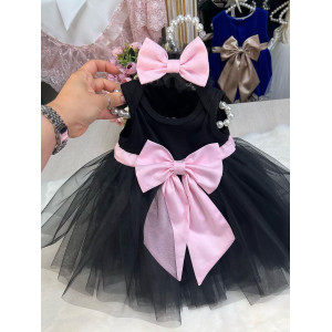 Боди-платье для новорожденных Венсди черное