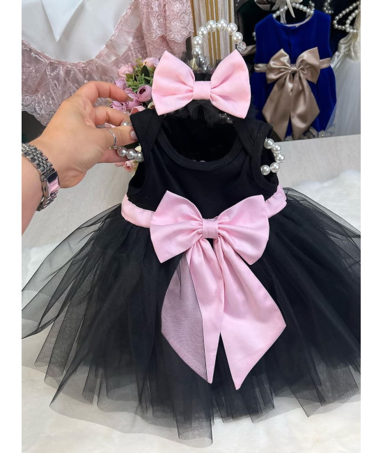 Боди-платье для новорожденных Венсди черное