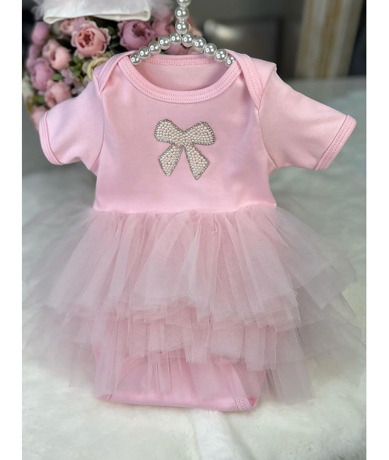 Боди-платье для новорожденных Моти розовое