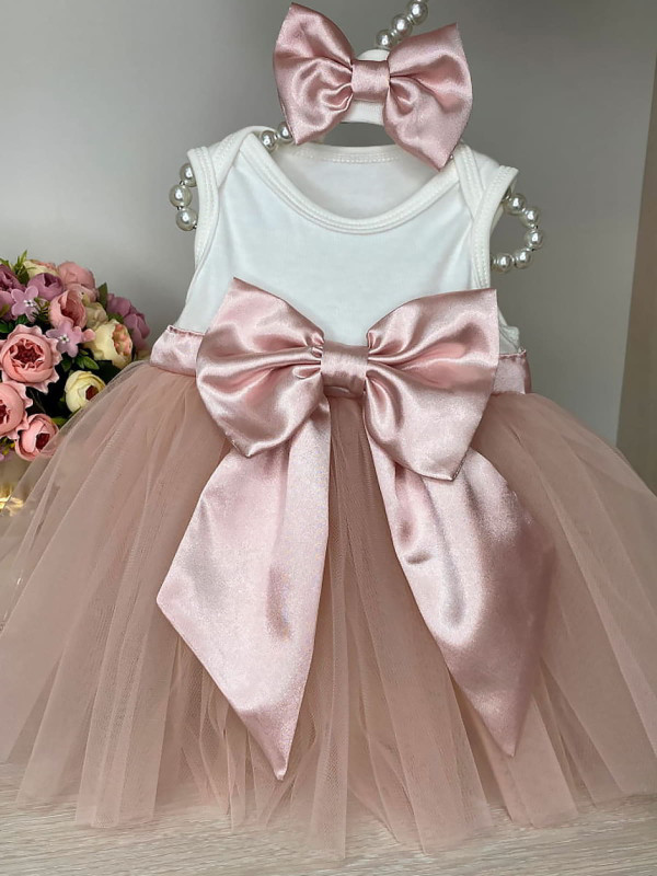 Боди-платье с повязкой Вендси пудра