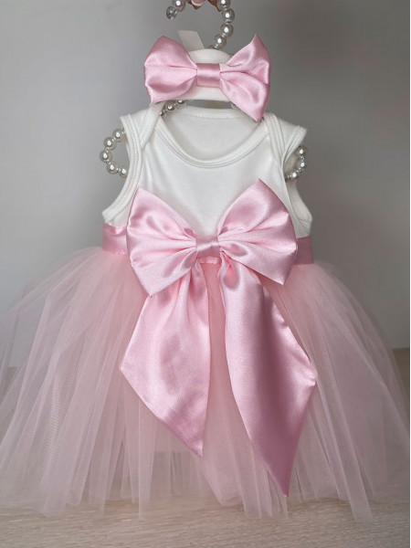 Боди-платье для новорожденных Пачка розовое
