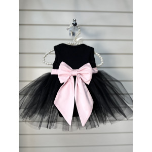 Боди-платье для новорожденных Венсди черное