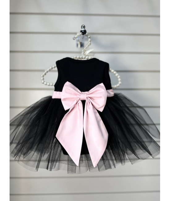 Боди-платье для новорожденных Венсди черное