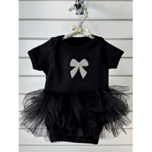 Боди-платье для новорожденных Моти черное