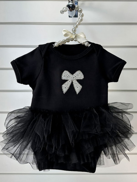 Боди-платье для новорожденных Моти черное