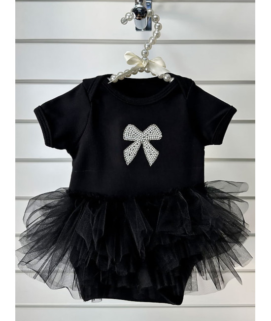 Боди-платье для новорожденных Моти черное