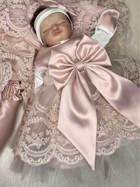 Платье для новорожденных Буше пыльная роза
