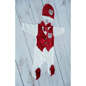 Комплект на выписку Бархат-Джентльмен бордовый