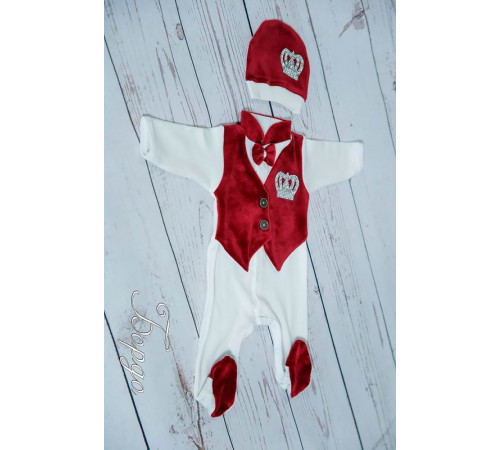 Комплект на выписку Бархат-Джентльмен бордовый