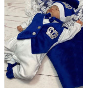 Комплект на выписку Корона ярко-синий серебро