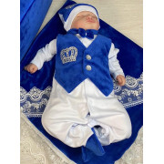 Комплект на выписку Корона ярко-синий серебро