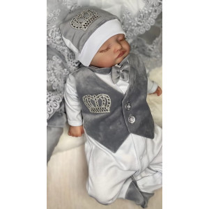 Комплект на выписку Корона серый