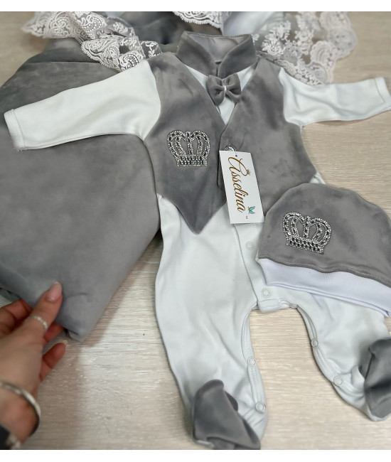 Комплект на выписку Корона серый