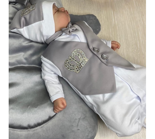 Комплект на выписку Корона серый тафта