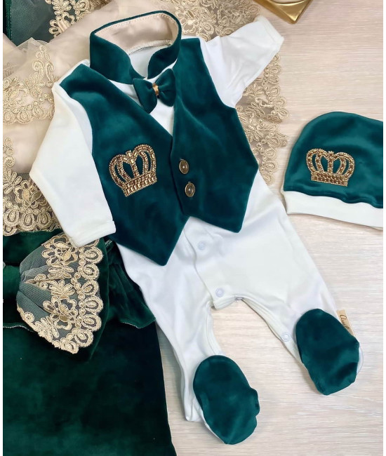 Комплект на выписку Корона изумруд