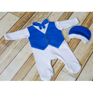 Комплект на выписку Джентльмен яркий-синий