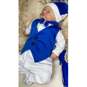 Комплект на выписку Джентльмен яркий-синий