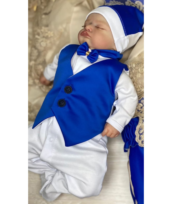 Комплект на выписку Джентльмен яркий-синий