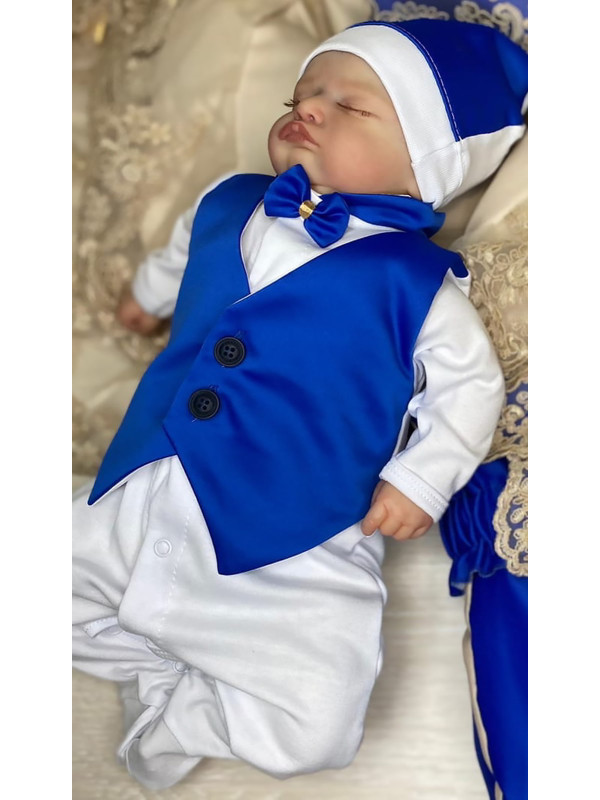 Комбинезон с шапочкой Джентльмен яркий-синий