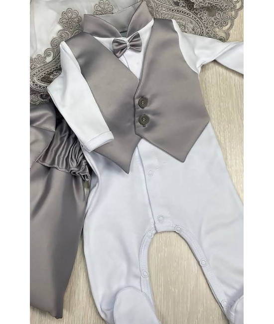 Комплект на выписку Джентльмен серый