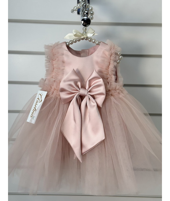 Платье для новорожденных Эльза пудра