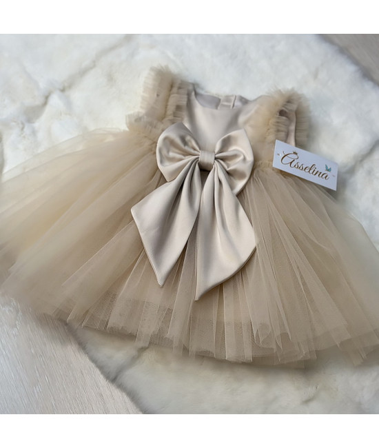 Платье для новорожденных Эльза какао