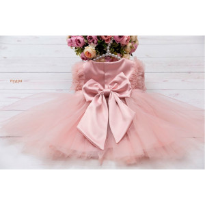 Платье для новорожденных Эльза пудра